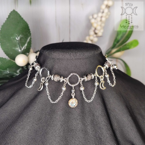 Choker Lumina Yooperlite hematyt księżyc moon Choker Lumina Yooperlite hematyt księżyc moon