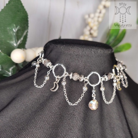 Choker Lumina Yooperlite hematyt księżyc moon Choker Lumina Yooperlite hematyt księżyc moon