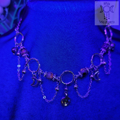 Choker Lumina Yooperlite hematyt księżyc moon Choker Lumina Yooperlite hematyt księżyc moon