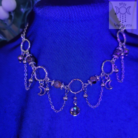 Choker Lumina Yooperlite hematyt księżyc moon Choker Lumina Yooperlite hematyt księżyc moon