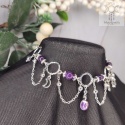 Choker Lumina ametyst hematyt księżyc moon