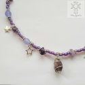 Choker Mini Wrapped ametyst jadeit koraliki gwiazdy