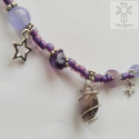 Choker Mini Wrapped ametyst jadeit koraliki gwiazdy