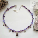 Choker Mini Wrapped ametyst jadeit koraliki gwiazdy