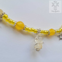 Choker Mini Wrapped cytryn jadeit koraliki gwiazdy