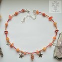 Choker Mini Wrapped karneol agat koraliki gwiazdy