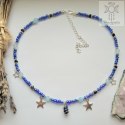 Choker Mini Wrapped sodalit agat noc kairu koraliki gwiazdy