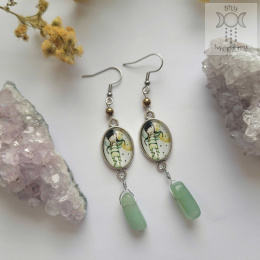 Kolczyki Aventurine Fairy awenturyn wróżka hematyt