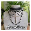 Kolia Crystal Cross choker obroża Krzyż kryształki