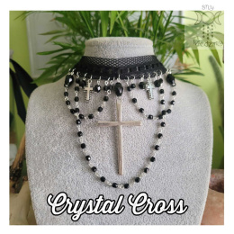 Kolia Crystal Cross choker obroża Krzyż kryształki