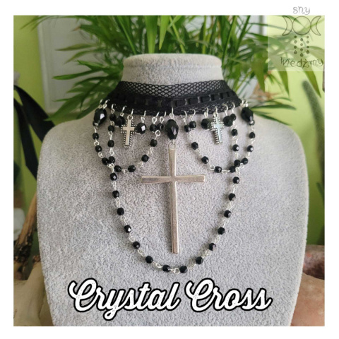 Kolia Crystal Cross choker obroża Krzyż kryształki Kolia Crystal Cross choker obroża Krzyż kryształki