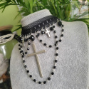 Kolia Crystal Cross choker obroża Krzyż kryształki