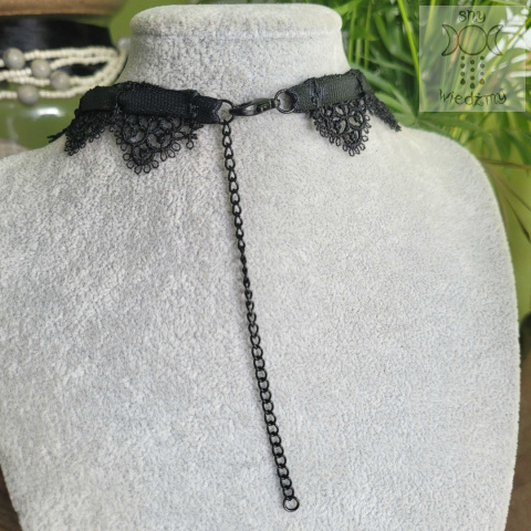 Kolia Dark Moth choker koronka Ćma kryształki goth gothic Kolia Dark Moth choker koronka Ćma kryształki goth gothic