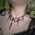 Kolia Naszyjnik Moira fiolet kolce spike gwiazdy Black chain