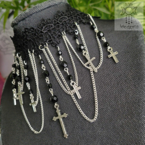 Kolia Silver Cross choker dusik Krzyż krzyże goth gothic Kolia Silver Cross choker dusik Krzyż krzyże goth gothic