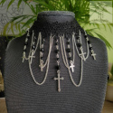 Kolia Silver Cross choker dusik Krzyż krzyże goth gothic