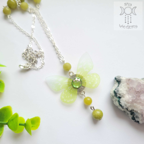 Naszyjnik Motylek jasny zielony Fairy alternative witchy jadeit Naszyjnik Motylek jasny zielony Fairy alternative witchy jadeit