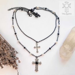 Julian Cross naszyjnik onyks krzyż krzyże goth gothic