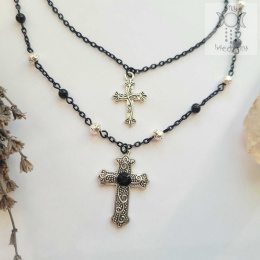 Julian Cross naszyjnik onyks krzyż krzyże goth gothic
