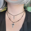 Julian Cross naszyjnik onyks krzyż krzyże goth gothic