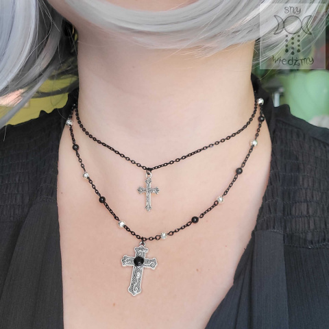 Julian Cross naszyjnik onyks krzyż krzyże goth gothic Julian Cross naszyjnik onyks krzyż krzyże goth gothic