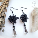 Kolczyki Lace Crystal koronka kryształki goth gothic