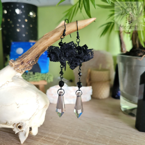 Kolczyki Lace Crystal koronka kryształki goth gothic Kolczyki Lace Crystal koronka kryształki goth gothic