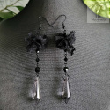 Kolczyki Lace Crystal koronka kryształki goth gothic