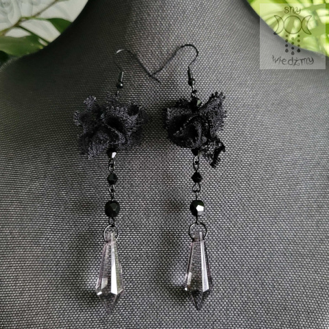Kolczyki Lace Crystal koronka kryształki goth gothic Kolczyki Lace Crystal koronka kryształki goth gothic