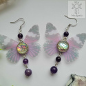 Kolczyki Motylki ametystowe Fairy alternative witchy ametyst