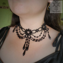 Kolia Classic Goth Black gotycka kolia czarna gothic witch victorian choker naszyjnik