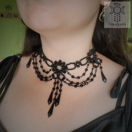 Kolia Classic Goth Black gotycka kolia czarna gothic witch victorian choker naszyjnik
