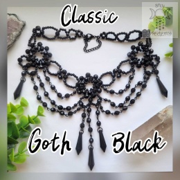 Kolia Classic Goth Black gotycka kolia czarna gothic witch victorian choker naszyjnik