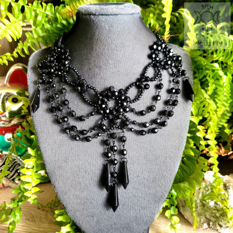 Kolia Classic Goth Black gotycka kolia czarna gothic witch victorian choker naszyjnik Kolia Classic Goth Black gotycka kolia czarna gothic witch victorian choker naszyjnik