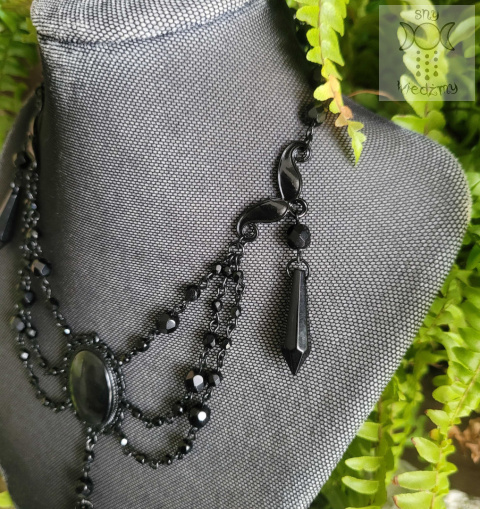 Kolia Crystal Black Kryształki gotycka victorian Kolia Crystal Black Kryształki gotycka victorian