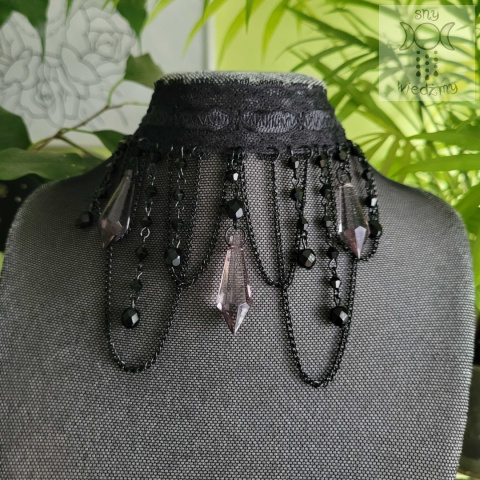 Kolia Lace Crystal kryształki goth gothic Kolia Lace Crystal kryształki goth gothic