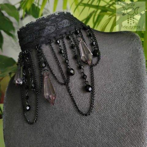 Kolia Lace Crystal kryształki goth gothic Kolia Lace Crystal kryształki goth gothic
