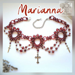Kolia Marianna burgungowa Bordo krwawa Bloody krzyże cross