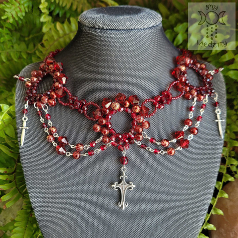 Kolia Marianna burgungowa Bordo krwawa Bloody krzyże cross Kolia Marianna burgungowa Bordo krwawa Bloody krzyże cross
