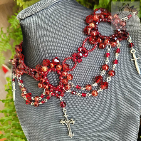 Kolia Marianna burgungowa Bordo krwawa Bloody krzyże cross Kolia Marianna burgungowa Bordo krwawa Bloody krzyże cross