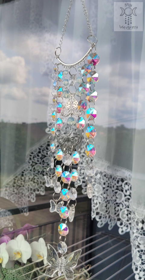 Łapacz Słońca Rainbow Moth kryształki Ćma Ćmy Aurora zajączki opalit girlanda świetlna Łapacz Słońca Rainbow Moth kryształki Ćma Ćmy Aurora zajączki opalit girlanda świetlna