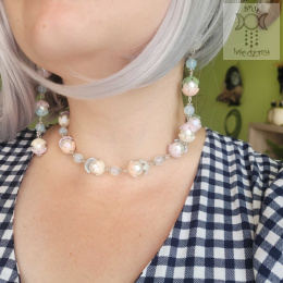 Naszyjnik choker Fiorina opalit kwiaty kwiatki floral fairy