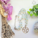 Naszyjnik Różaniec Pentagram Pentakl opalit kwarc witch