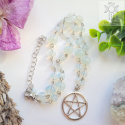 Naszyjnik Różaniec Pentagram Pentakl opalit kwarc witch