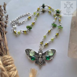Naszyjnik Zielona Ćma kolorowa nefryt green witch