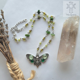 Naszyjnik Zielona Ćma kolorowa nefryt green witch