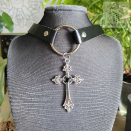 Obroża Gothic Cross naszyjnik choker