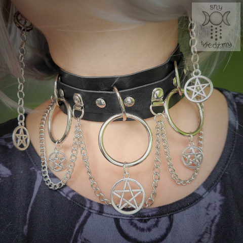 Obroża Pentagram naszyjnik choker Obroża Pentagram naszyjnik choker