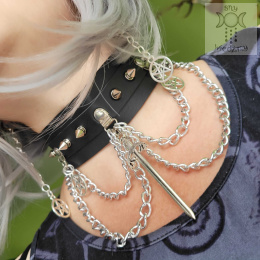 Obroża choker Sword ćwieki spike pentagram