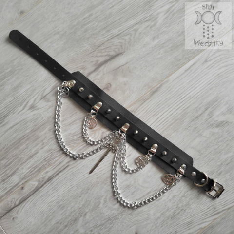 Obroża choker Sword ćwieki spike pentagram Obroża choker Sword ćwieki spike pentagram